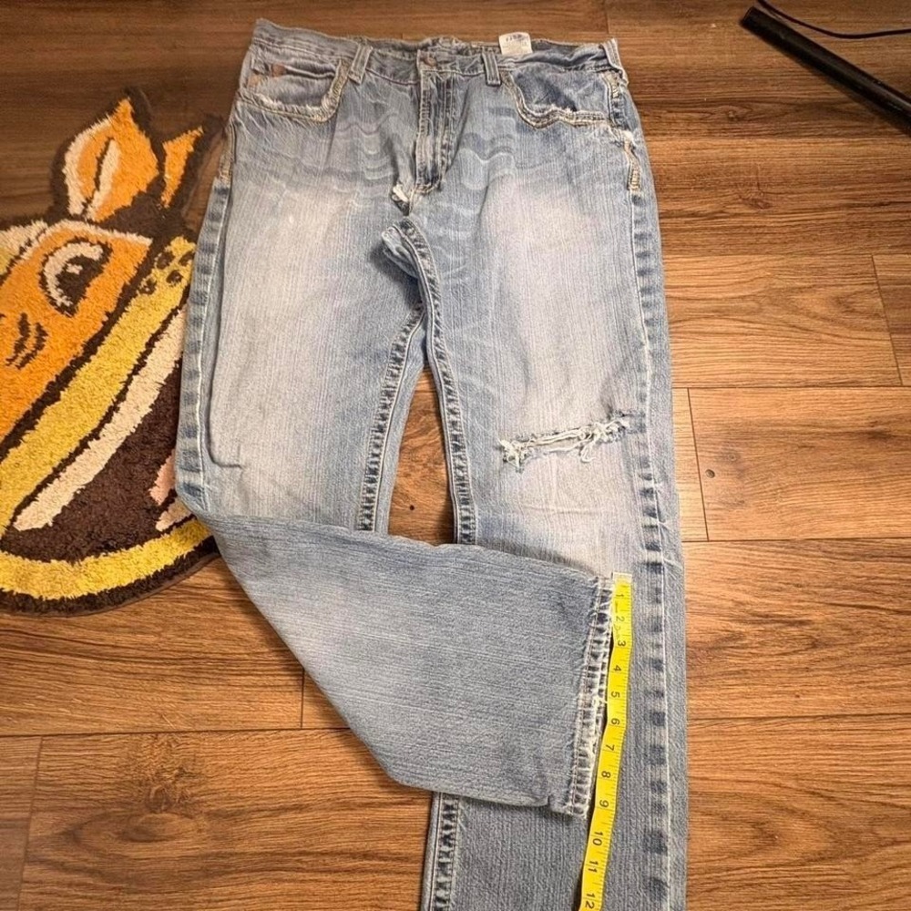 Y2K Ariat light wash straight boot cut distressed jeans (0151) - Picture 2 of 5